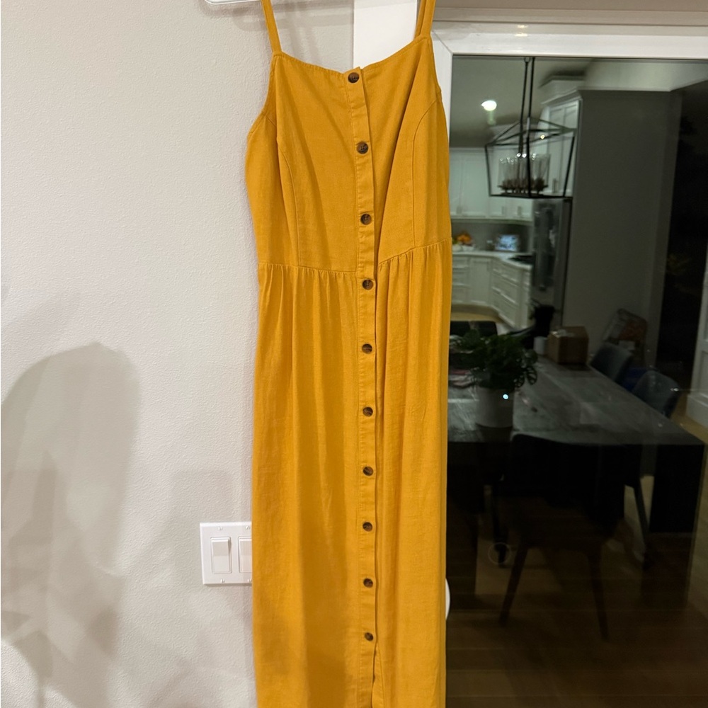 Old Navy Mustard Midi Sun Dress sz. M Tall